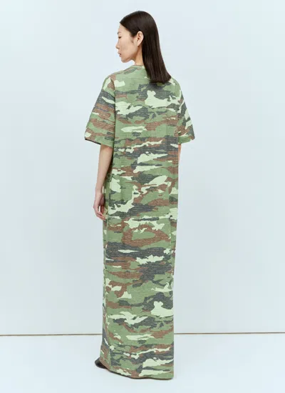 Acne Studios Khaki Crystal Maxi Dress In Green