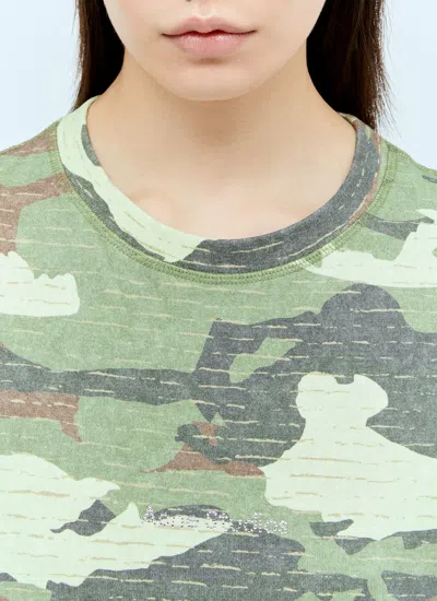 Acne Studios Khaki Crystal Maxi Dress In Green