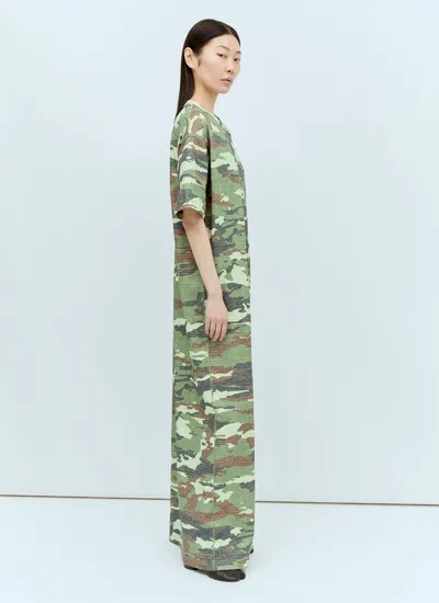 Acne Studios Khaki Crystal Maxi Dress In Green