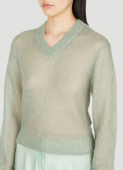 Shop Acne Studios Women Mohair Knit Sweater In Green