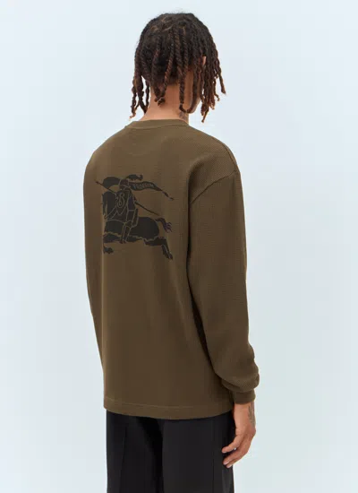 Burberry Equestrian Knight Cotton Sweatshirt In Green
