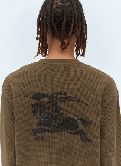 Burberry Equestrian Knight Cotton Sweatshirt In Green