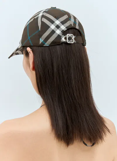 Burberry Ekd Checked Baseball Cap In Green