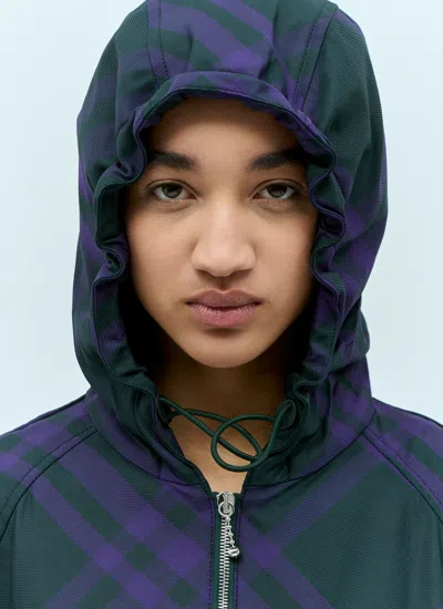 Burberry Check Nylon-twill Windbreaker Jacket In Green
