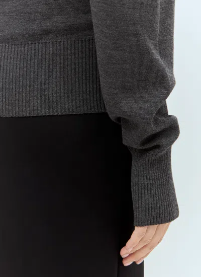 Burberry High-neck Wool Pullover Sweater In Gray