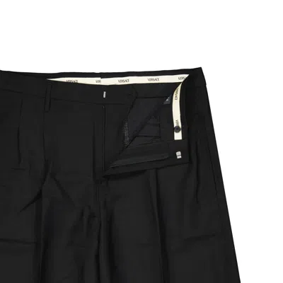 Versace Wool Classic Shorts Men In Black