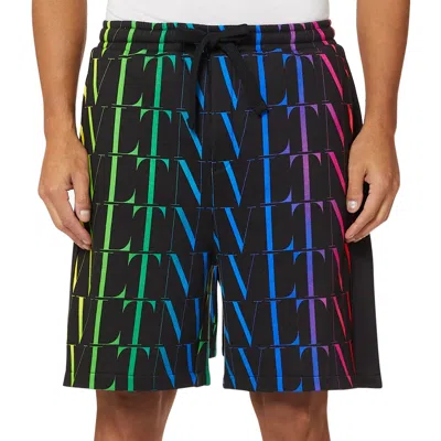 Valentino Garavani Vlnt Jersey Bermuda Shorts Men In Black