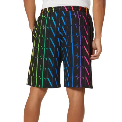 Valentino Garavani Vlnt Jersey Bermuda Shorts Men In Black