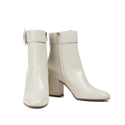 Sergio Rossi Ankle Boots Aus Leder Mit Schnalle In 白色的