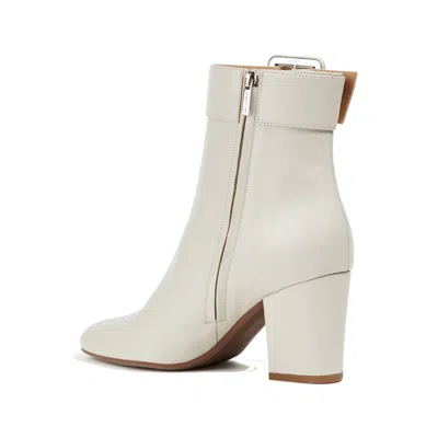 Sergio Rossi Ankle Boots Aus Leder Mit Schnalle In 白色的