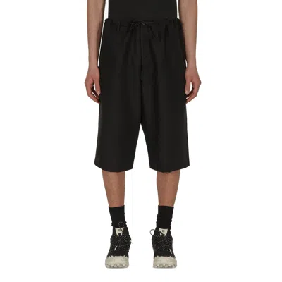 Maison Margiela Blend Linen Bermuda Shorts Men In 黑色的
