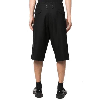 Maison Margiela Blend Linen Bermuda Shorts Men In 黑色的
