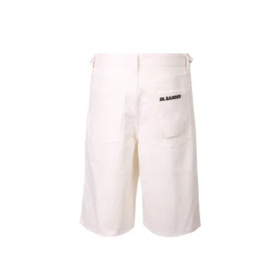 Jil Sander Denim Shorts In 白色的