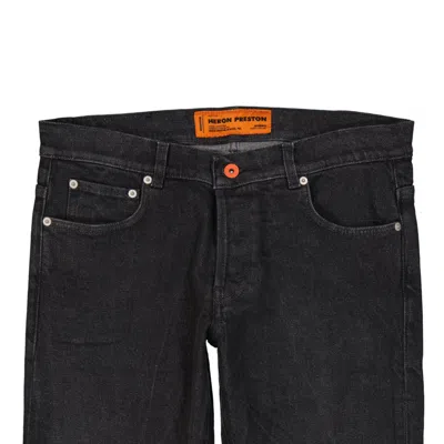 Heron Preston Cotton Denim Slim Jeans Men In Black