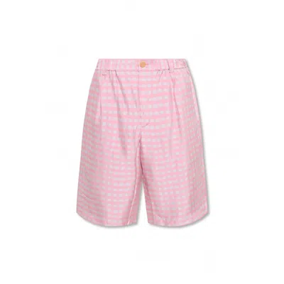 Jacquemus Grey & Pink 'le Short Gelati' Shorts In 粉色的