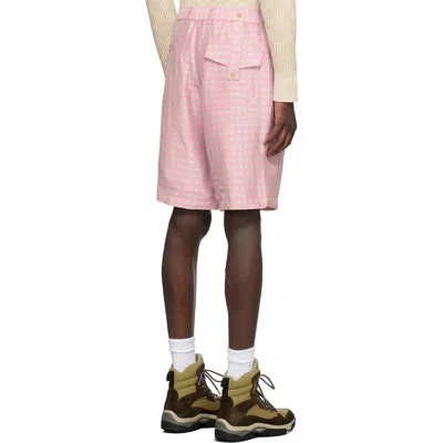 Jacquemus Grey & Pink 'le Short Gelati' Shorts In 粉色的