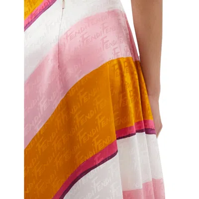 Fendi Ff Color-block Draped Trousers Women In 粉色的