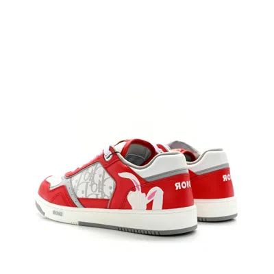 Dior Oblique Rabbit Motif Sneakers In 红色的