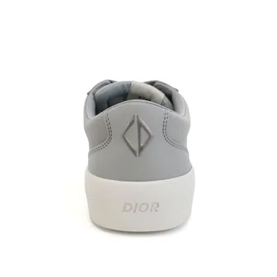 Dior Leather Sneakers Men In Gray
