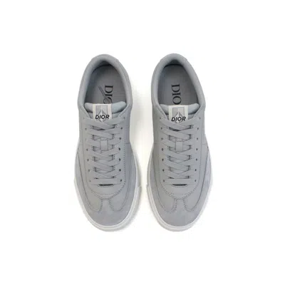 Dior Leather Sneakers Men In Gray