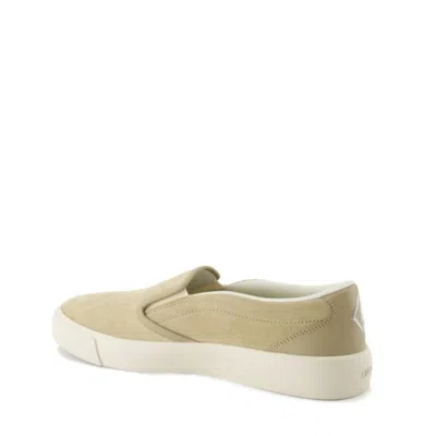 Dior Leather Slip-on Sneakers Men In Beige