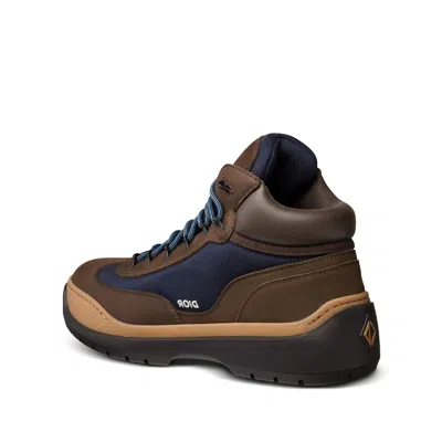 Dior Leather Hiking Booties With Canvas Inserts In 棕色的