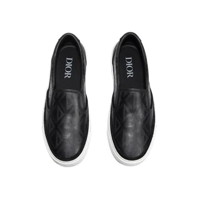 Shop Dior Cd Diamond Slip On Sneakers In Black