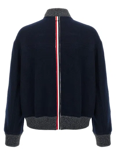 Shop Thom Browne 'rwb' Bomber Jacket In Blue