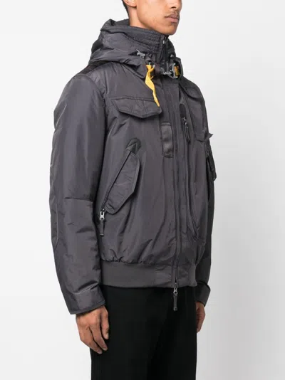 Shop Parajumpers Gobi Hooded Down Bomber In Blue