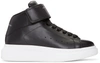 Alexander Mcqueen Exaggerated-sole Leather High-top Sneakers In Black