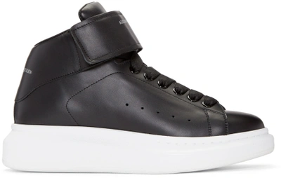 Exaggerated sole Leather High top Sneakers In Black