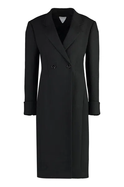 Shop Bottega Veneta Cotton Blend Coat In Black