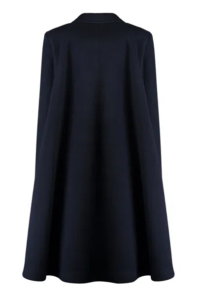 Bottega Veneta Caped Wool And Cashmere Coat In Black