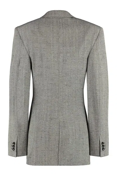 Bottega Veneta Viscose And Silk Blend Blazer In Grey