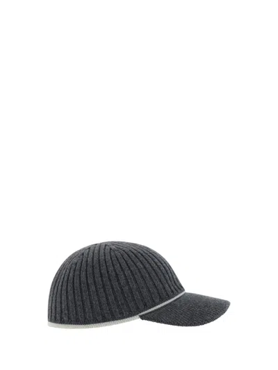 Shop Brunello Cucinelli Hats E Hairbands In Piombo+panama