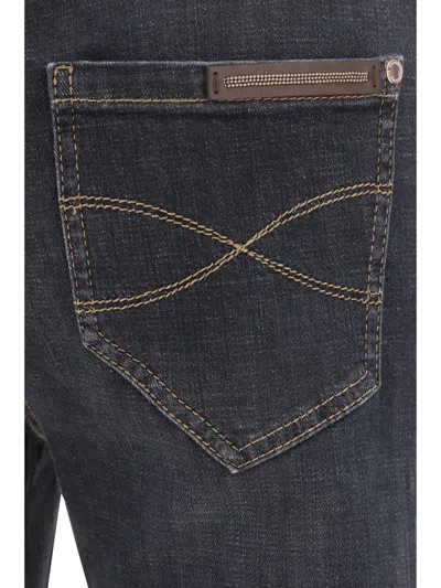 Shop Brunello Cucinelli Jeans In Dark Black Denim