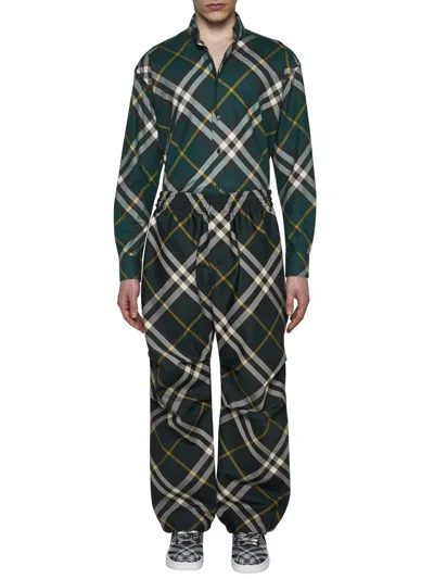 Shop Burberry Trousers In Green