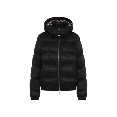Dolce & Gabbana Monogram-jacquard Puffer Jacket In Black