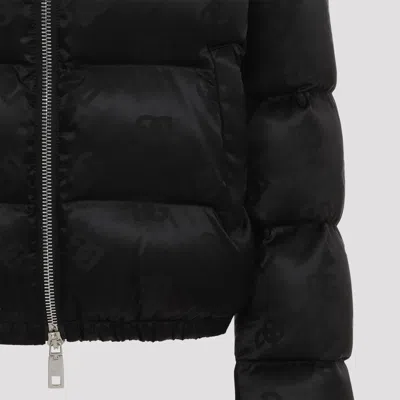 Dolce & Gabbana Monogram-jacquard Puffer Jacket In Black