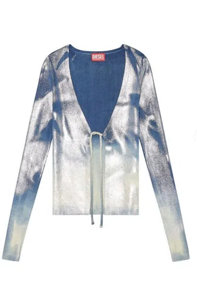 Diesel M-isolde Faded Cardigan In Multicolor