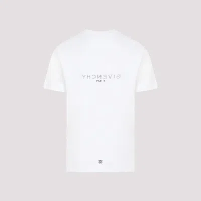 Givenchy White Crewneck T-shirt With Logo Print In Cotton Man In White