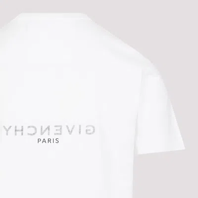 Givenchy White Crewneck T-shirt With Logo Print In Cotton Man In White