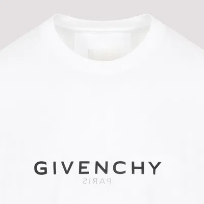 Givenchy White Crewneck T-shirt With Logo Print In Cotton Man In White