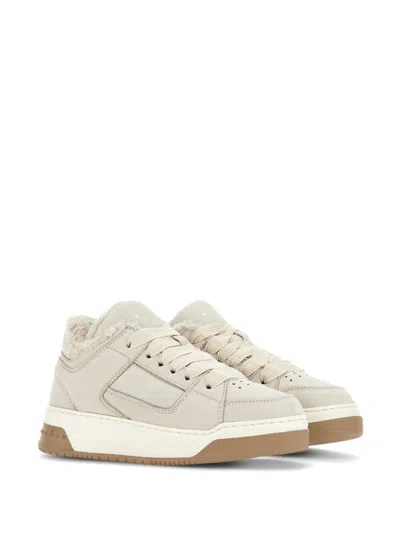 Hogan Round Toe Low-top Rubber Sole Sneakers In Beige