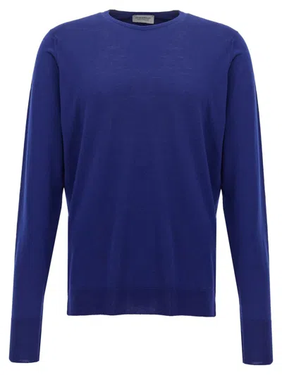 John Smedley "marcus" Crew Neck Sweater In Blue