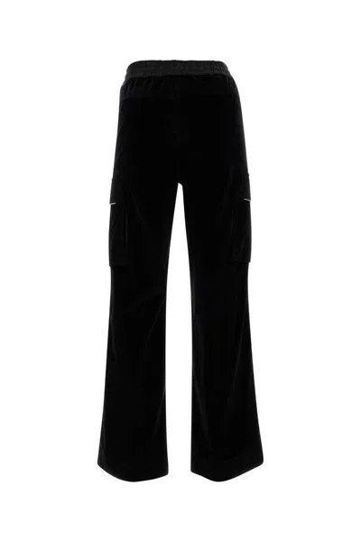 Moncler Corduroy Cargo Trousers Elastic Waistband In Black