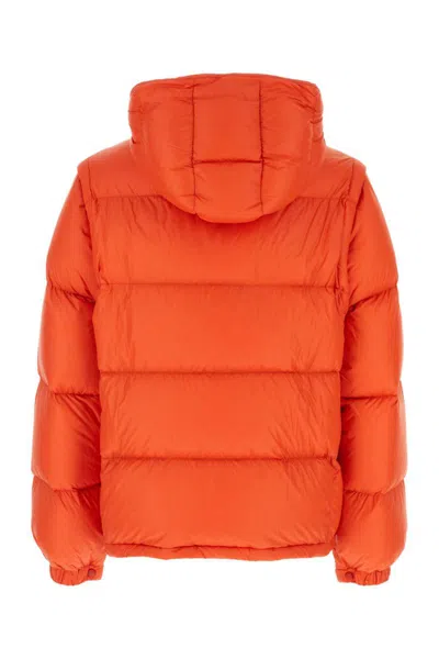 Moncler Orange Logo Patch Jacket In Orange