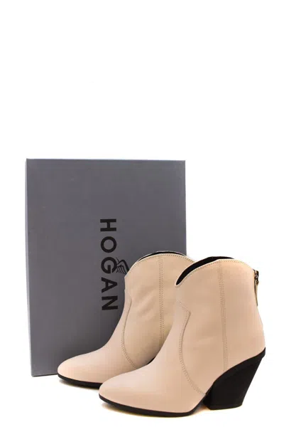 Hogan Booties In Beige
