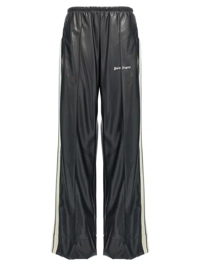 Palm Angels Loose Fit Track Pants With Faux Leather Effect In Multicolor
