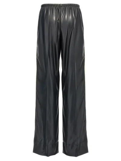 Palm Angels Loose Fit Track Pants With Faux Leather Effect In Multicolor